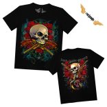 Koponyás póló - Skull & Roses - DarkRiderCo.
