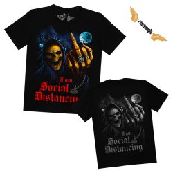 Koponyás póló - Social Distancing Skull - DarkRiderCo.