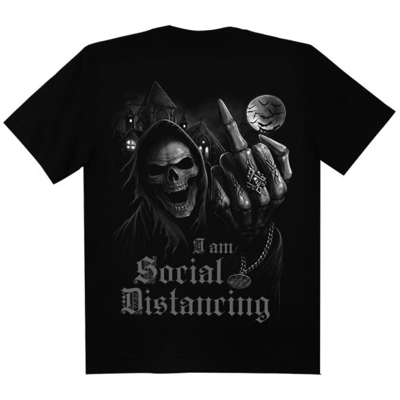 Koponyás póló - Social Distancing Skull - DarkRiderCo.