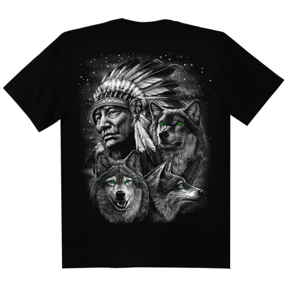 Indian & Wolf - Harcos póló - Darkrider™