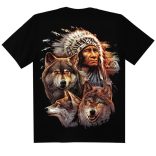 Harcos póló - Indian with Wolves