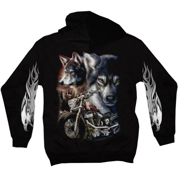 Wolf & Chopper - Kapucnis pulóver