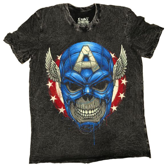 Captain America Skullhead - Vintage washed - Tie Dye póló