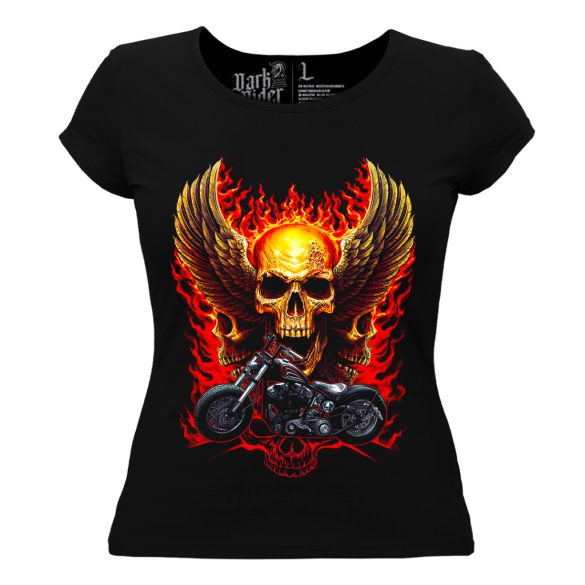 Flaming Skull - Női póló 